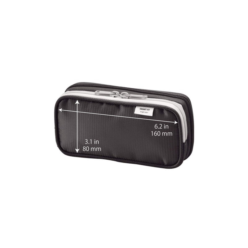 LIHIT LAB Double Pen Case, 3.3 x 6.9", Blue (A7660-8) (A-7660-8) - Image 3